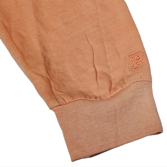 PINK Victoria's Secret Shirt Long Sleeve Drawstring Ruched Side Orange Small - Picture 9 of 13